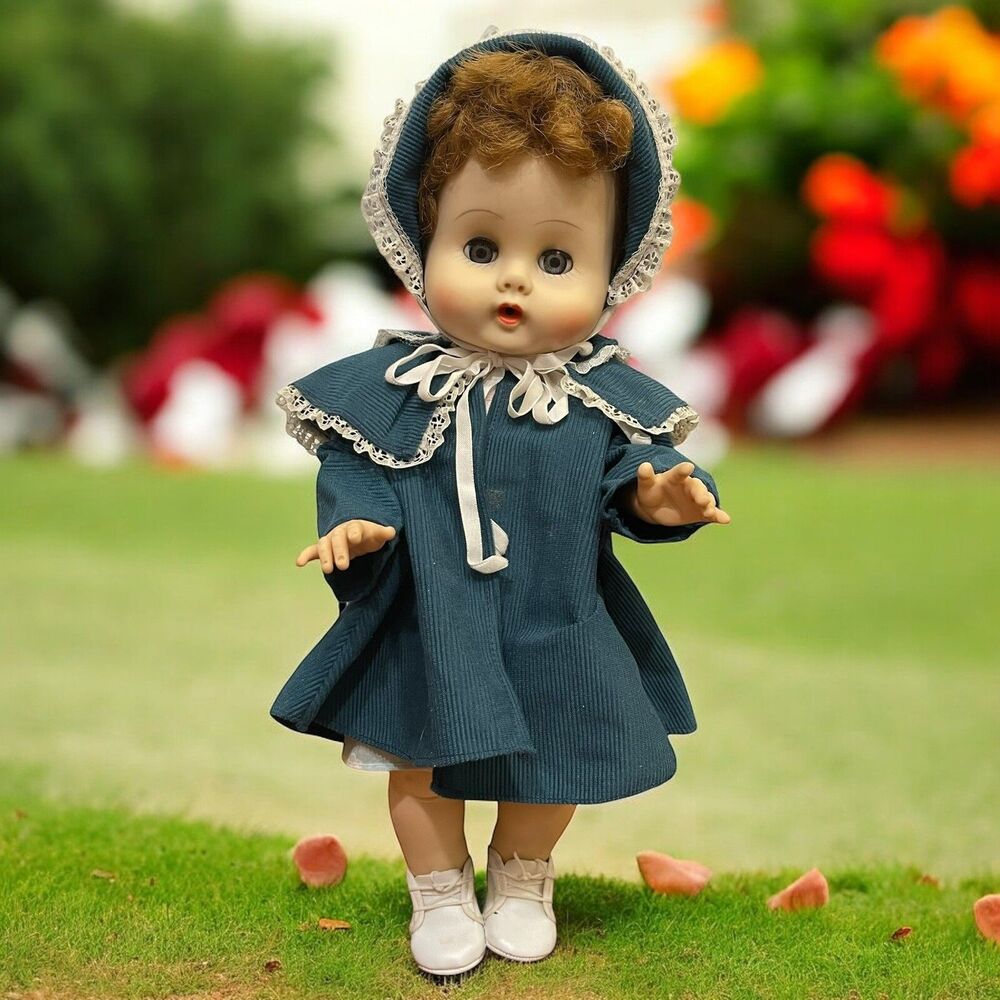 Vintage Vogue 15" Ginny Baby Doll Brown Rooted Hair Eyes Drink Wet Vinyl